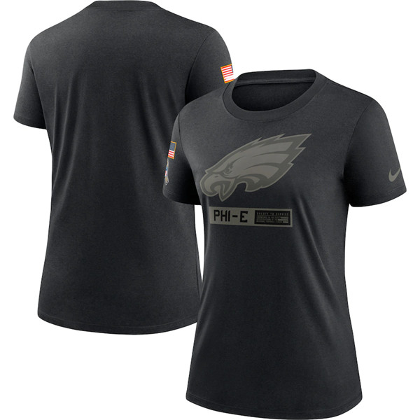 Women's Philadelphia Eagles Black NFL 2020 Salute To Service Performance T-Shirt (Run Small) Women's Philadelphia Eagles Black NFL 2020 Salute To Service Performance T-Shirt (Run Small)